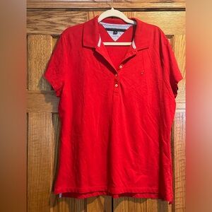 Tommy Hilfiger Red Polo Style Ladies Shirt